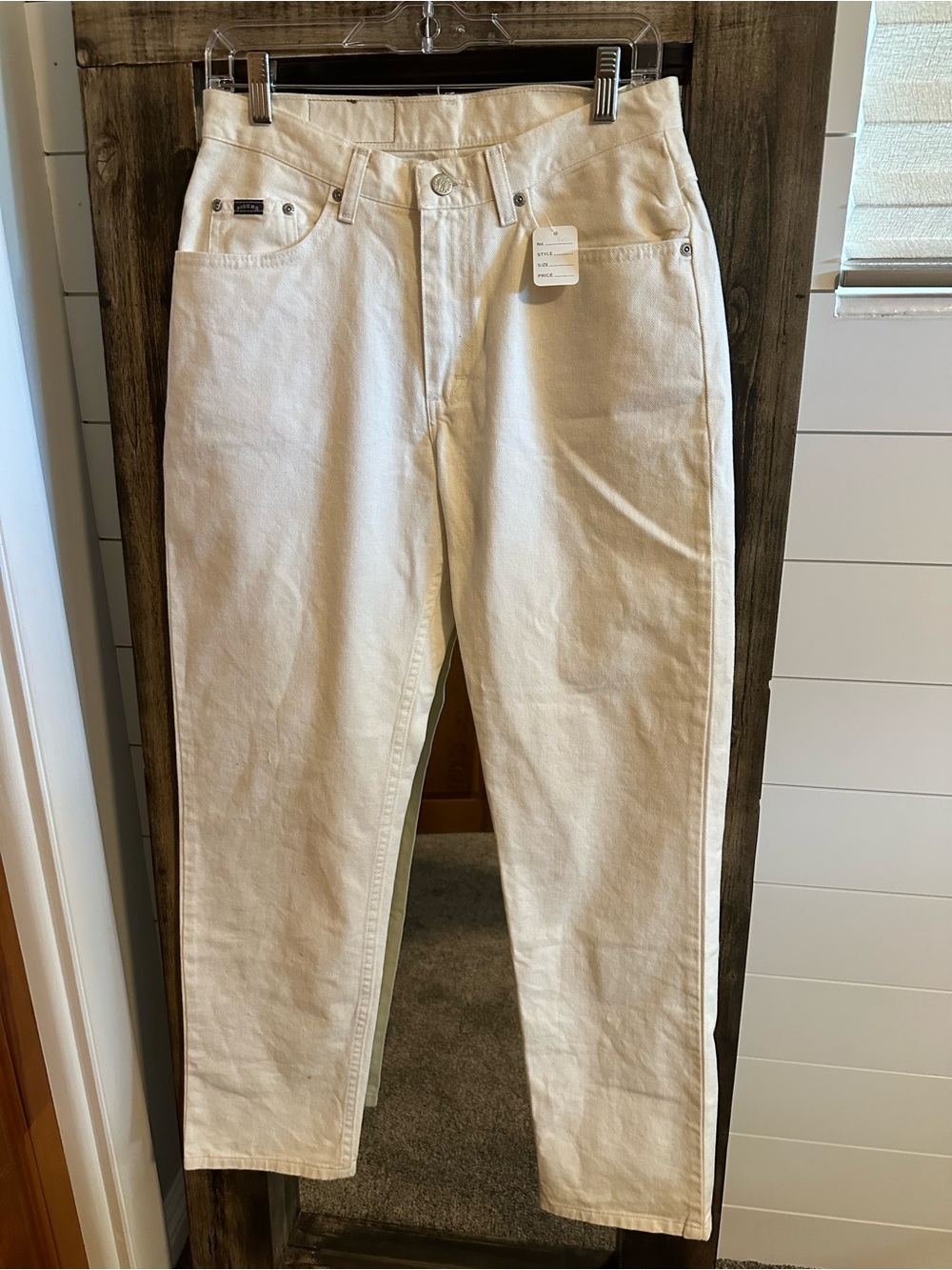 Riders by Lee Womens Size 10 Medium White Eased Fit Straight Leg Jeans Cotton
